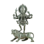 Vintage Balinese Durga Kali Lion 18.5" - Lost Wax Bronze Sacred Art | Jaipurio